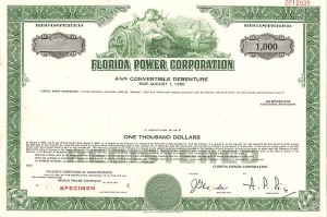 Florida Power Corporation - Specimen Stock Certificate